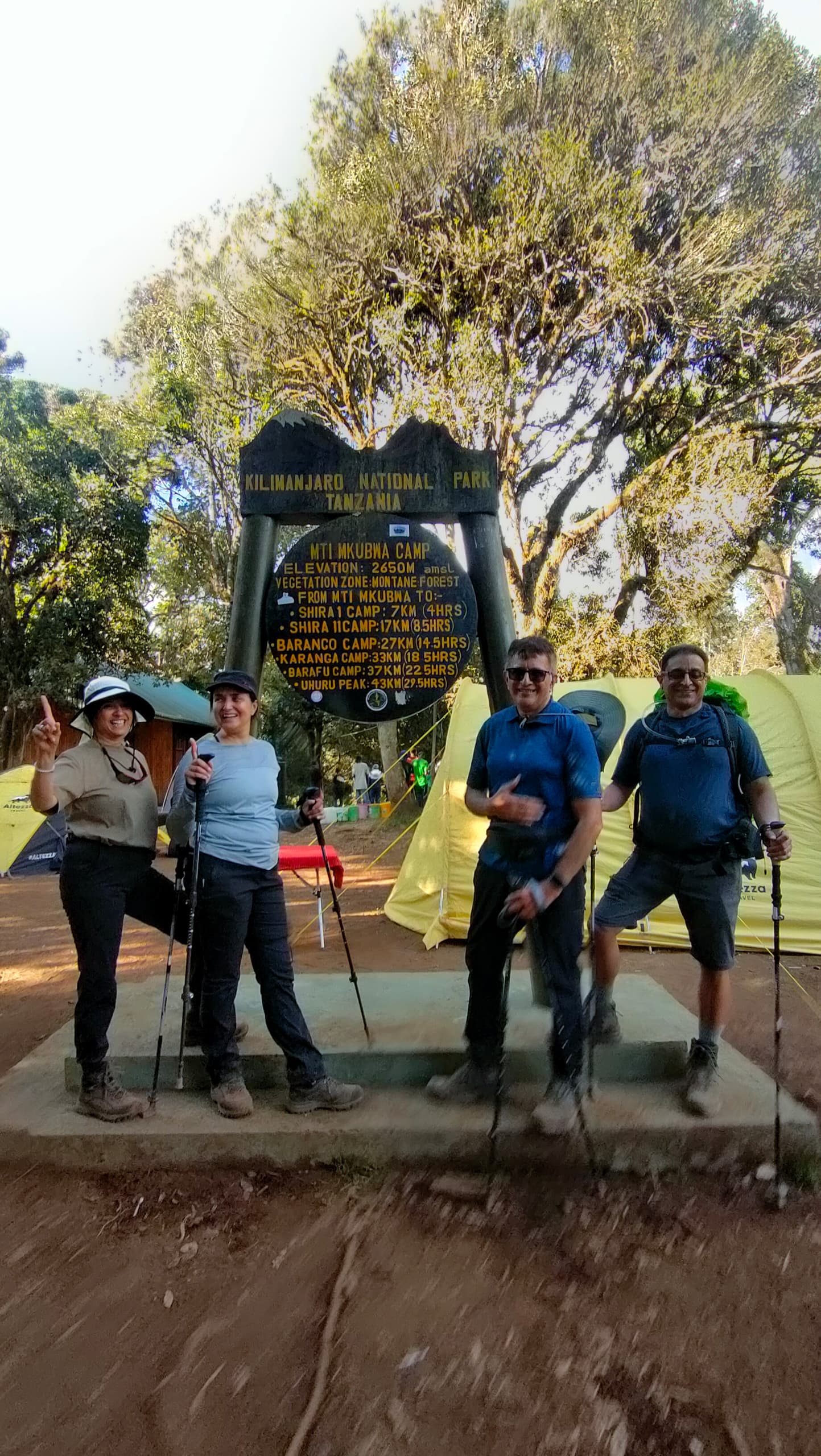 Above The Rim Tours Kilimanjaro guides celebrating at Uhuru Peak summit
